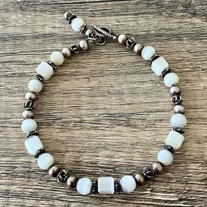 Frosted Glass Copper Bead Bracelet